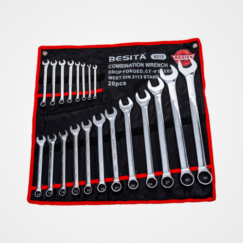 20pcs Metric High Polished Combination Wrench Set