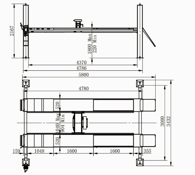 4.5T four post lift – www.besitatool.com